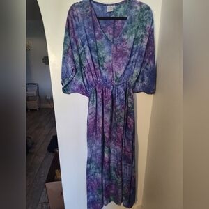 Multicolor Tie-Dye Maxi Dress One Size #40